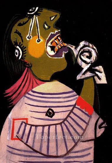 La femme qui pleure 14 1937 Cubism Oil Paintings